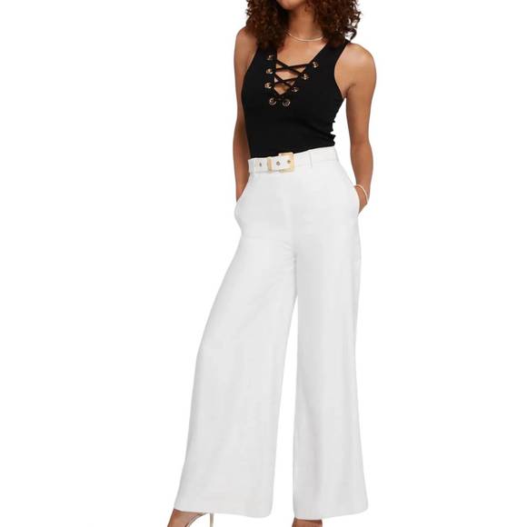 NEW GENERATION LOVE jessamin wide leg pants in ecru - Picture 3 of 5